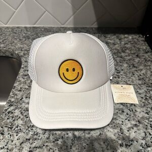 Altar'd State White Cap with Yellow Smiley - Brand New